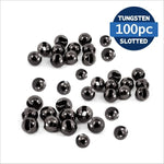 Tungsten Beads Slotted black 100pc