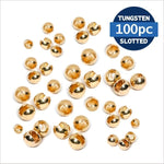 Tungsten Beads Slotted gold 100pc