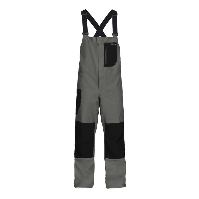 Salopette impermeabile Simms Vapor Elite Bib Gunmetal a 3 strati per pesca a mosca, leggera, traspirante e resistente alle intemperie
